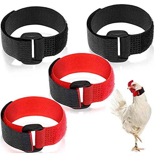 JINGLING Collar De Gallo, Collar De Pollo Anti-Gancho Banda para El Cuello Sin Ruido Cinturón para El Cuello Sin Ruido De Cuervo para Gallos, Collar De Gallo Ajustable para Prevenir Pollos