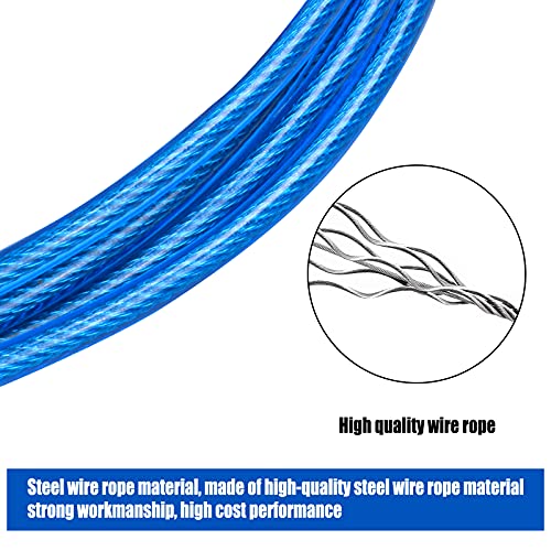 Jinlaili Cable para Atar Perros, 3 Metros Cable de Amarre para Perros de hasta 55kg, Cable de Atadura para Perro, Cable de Amarre para Mascotas, Adecuado para Todas Las Razas (Azul)