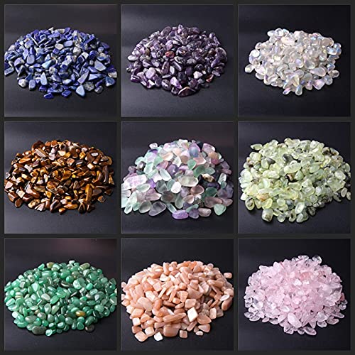 JIUXIAO 20G 50G Piedra Roca Grava Cristal Tumble Piedra Minerales Grava Espécimen Piedra Energía Piedra Decorativa Pecera Piedra-Verde Claro, 3 Mm