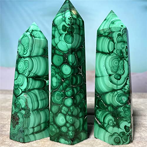 JIUXIAO Piedra de malaquita y minerales Torre de joyería Crystal Living Ation Indie Decoración del hogar Accesorios de acuario-263G