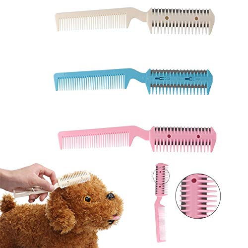 JIYANANDPCWS Cepillo Perro Profesional Pet Dog Pein Trimmer Comb Cat Scissor Peluquería Herramienta Perro Gato Removedor de Pelo Cepillo de Pelo Cepillo de Peine Pet Suministros for Perros