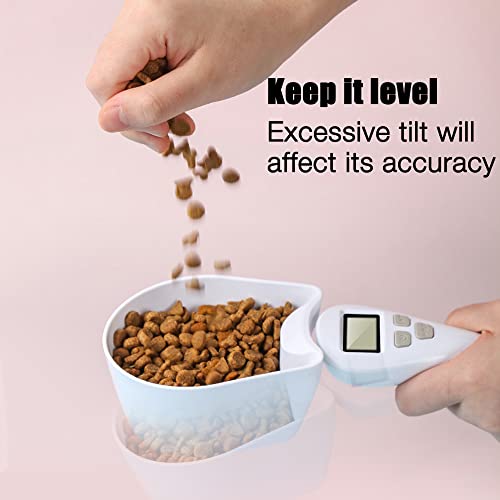 Jooheli Cuchara Medidora Digital para Mascotas, Báscula de Comida para Mascotas con Pantalla LCD, Electrónico de Cuchara Dosificadora para Gato y Perro, Cuchara Dosificadora de Comida para Perros