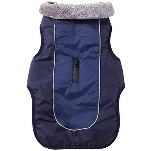 JoyDaog - Abrigo de forro polar reversible y con cuello para perros pequeños, impermeable, cálido, de algodón, ideal para el invierno