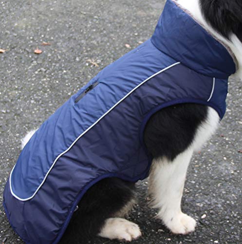 JoyDaog - Abrigo de forro polar reversible y con cuello para perros pequeños, impermeable, cálido, de algodón, ideal para el invierno