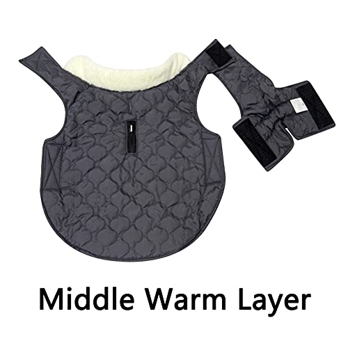 JoyDaog Abrigo de perro cálido con cuello de lana para perros pequeños con bolsillo impermeable cachorro chaqueta para invierno gris XS