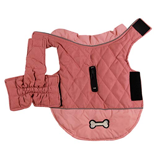 JoyDaog Abrigos reversibles para perros medianos, impermeables, cálidos, para cachorros, para invierno, color rosa