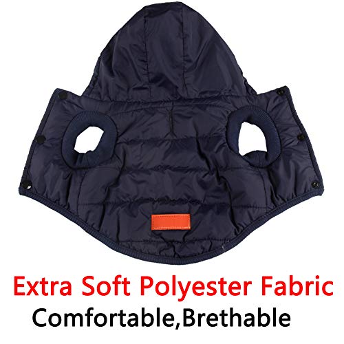 JoyDaog - Sudadera con capucha para perro con forro polar cálido en invierno, chaqueta con capucha para perros pequeños, color azul, talla XS