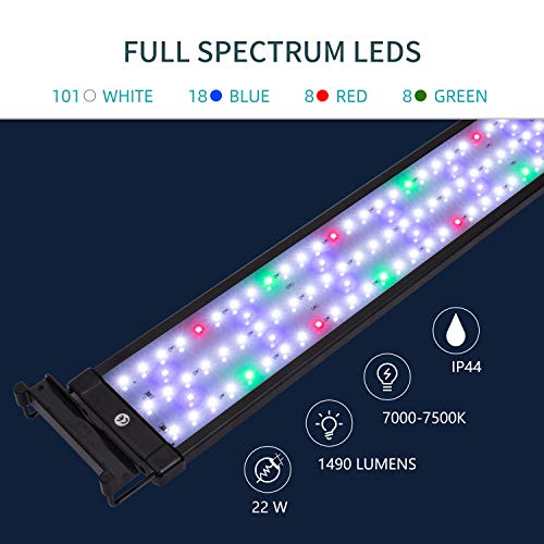 JOYHILL Luz LED Acuario, Pantalla LED Acuario, Iluminación LED para Acuarios Plantados Lámpara LED para Peceras 70-90cm