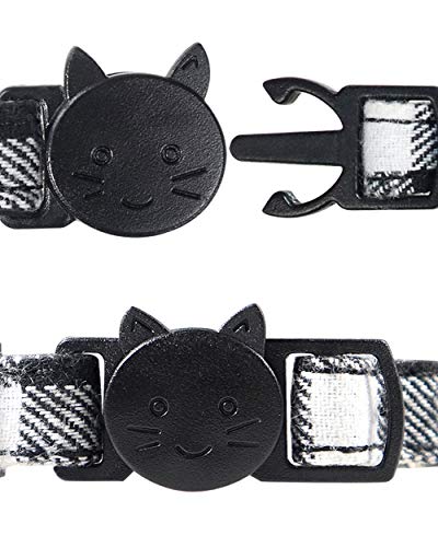 Joytale Collar Gato Antiahogo, Collares para Gatos con Pajarita y Cascabel, Collares con Hebilla Seguro de Liberación Rápida para Gatos y Gatitos, 1 Paquete, Negro