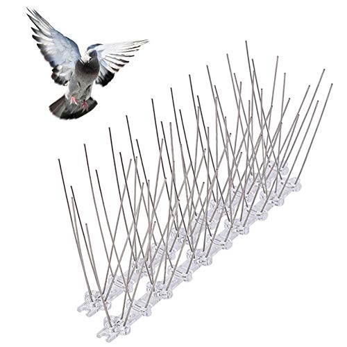 Jsleid Púas Pájaro, 2 Piezas Pinchos Pájaros, Picos Pájaro Palomas, Púas Pájaro Techo, Picos Acero Inoxidable Pájaros, Púas Acero Pájaros, Picos Acero Aves, Antipalomas, Disuasivo Palomas (Blanco)