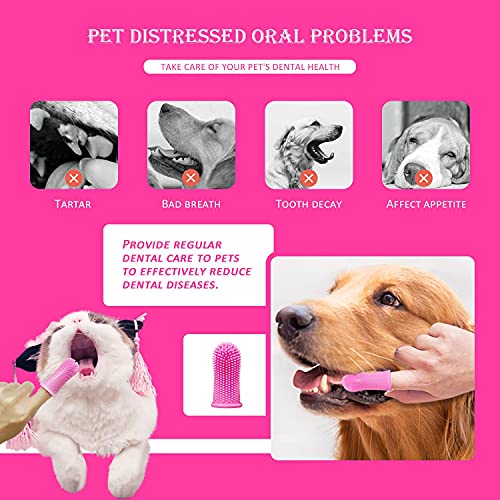 Juego de 9 cepillos de dientes para gatos y perros, cepillo de dientes para dedos con cobertura completa de 360 °, cepillo de dientes para mascotas, limpieza de dientes, eliminación de placa