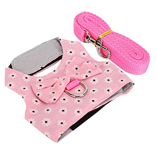 Juego de arnés para Chaleco con Correa para el Pecho para hámster, arnés para Conejos, Accesorios para Animales pequeños Resistentes para Conejos Mascotas(L)