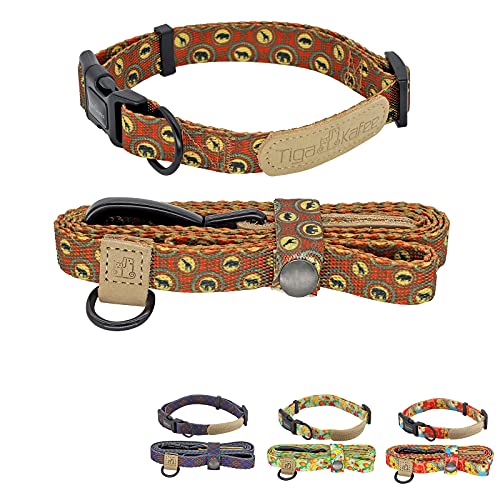 Juego de collar y correa para perro, colorido, fuerte y resistente, combo para perros y gatos pequeños, medianos y grandes (elefante, L)