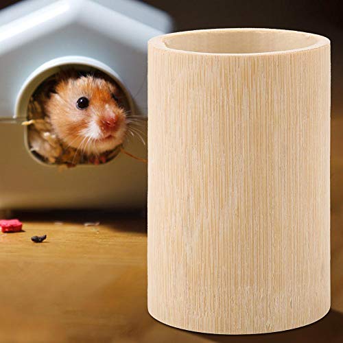 Juego de Tubo de bambú de Juguete de túnel de Juego de Animales pequeños para decoración de Jaula de Juguete Interactivo de hámster para Mascotas(Small)