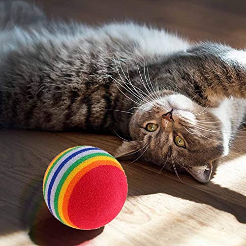 Juguete Colorido Bola Animal Doméstico Pelotas Espuma Mascotas Juguetes Bolas Espuma Gato Eva para Perros, Cachorros, Gatitos, Juego/Entrenamiento Interactivo, Estimulación Instinto Caza (6 Piezas)