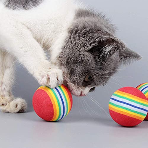 Juguete Colorido Bola Animal Doméstico Pelotas Espuma Mascotas Juguetes Bolas Espuma Gato Eva para Perros, Cachorros, Gatitos, Juego/Entrenamiento Interactivo, Estimulación Instinto Caza (6 Piezas)