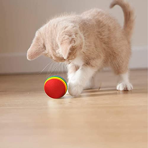 Juguete Colorido Bola Animal Doméstico Pelotas Espuma Mascotas Juguetes Bolas Espuma Gato Eva para Perros, Cachorros, Gatitos, Juego/Entrenamiento Interactivo, Estimulación Instinto Caza (6 Piezas)