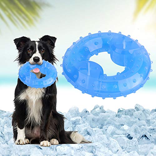 Juguete de verano para mascotas, juguete de enfriamiento de rompecabezas de verano para perros, juguetes congelados divertidos para filtrar alimentos TPR para masticar mordidas