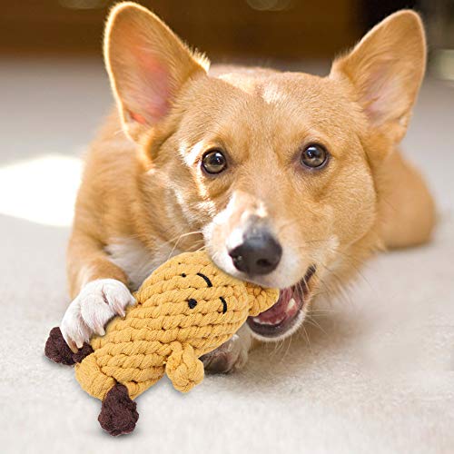 Juguete para cachorros, juguetes para perros, juguete para perros de poliéster, forma de oso amarillo, juguete divertido para perros, limpieza dental para perros, juego interactivo para mascotas, para