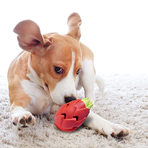 Juguete para masticar frutas para perros: juguetes para masticar resistentes para perros, bola interactiva de goma para fugas de alimentos, juguete para morder para perros, juguetes educativos Dimweca