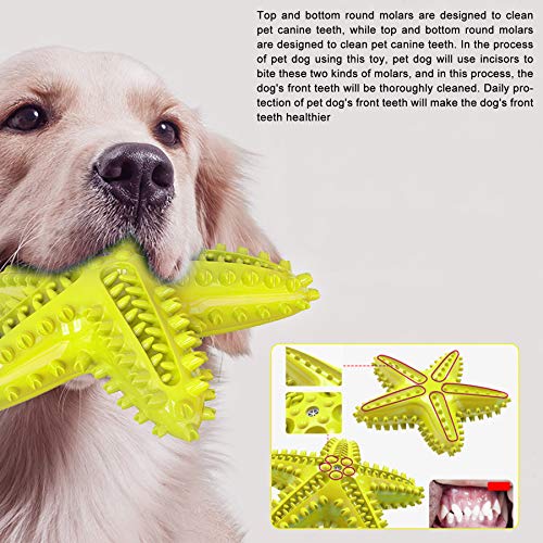 Juguete para masticar para perros de razas pequeñas y medianas para cachorros de razas pequeñas, medianas y duraderas, con sonido chirriante, limpieza de dientes, color amarillo