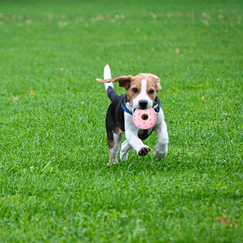 Juguete para Perro Chirriante,Forreen 4 Piezas Juguete para Morder para Perro Forma de Dona Durable Látex Juguetes interactivos para Perros para Perros Pequeños y Medianos