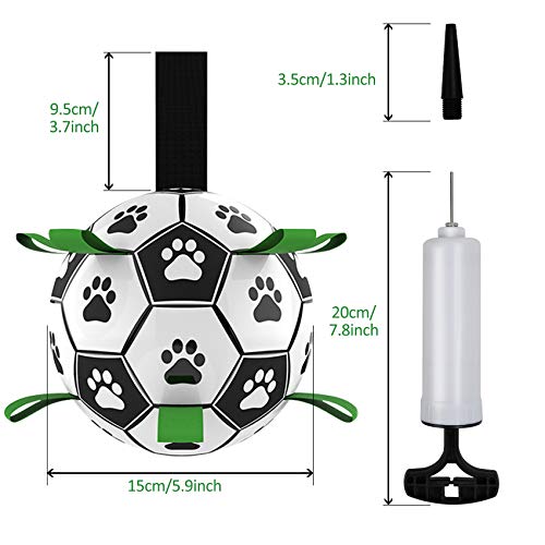 Juguete para Perros, 15 cm Juguetes de Inteligencia de Fútbol para Perros Resistente con Pestañas de Agarre, Juguetes Interactivos para Perros Pequeños, para Tira y Afloja Agua Mordida para Perros