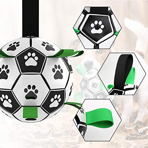 Juguete para Perros, 15 cm Juguetes de Inteligencia de Fútbol para Perros Resistente con Pestañas de Agarre, Juguetes Interactivos para Perros Pequeños, para Tira y Afloja Agua Mordida para Perros