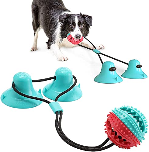 Juguete Ventosa Perro, Dog Chew Toy, Pelota de Juguete para Perros, Adecuado para masticadores agresivos y cepillos de Dientes, Adecuado para Perros pequeños y Grandes