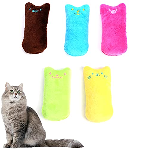 Juguetes Almohada Catnip Gatos, 5 Piezas Juguetes Hierba Gatera Pulgar, Juego Juegos Juguete Catnip, Juguete Peluche Hierba Gatera, Juguete Interactivo Masticar Hierba Gatera, Almohada Catnip, Vistoso