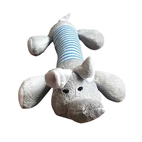 Juguetes de Peluche para Perros con Sonidos Juguetes para morder de Perros Productos para Mascotas Juguetes Interactivos Largas Diferentes Animales 22-24CM Elefante Gris