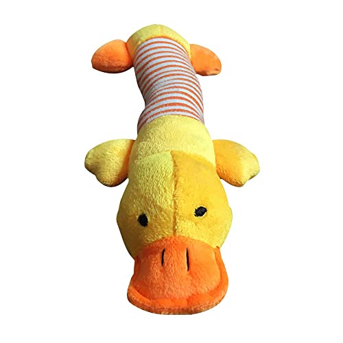 Juguetes de Peluche para Perros con Sonidos Juguetes para morder de Perros Productos para Mascotas Juguetes Interactivos Largas Diferentes Animales 22-24CM Pato Amarillo