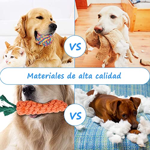 Juguetes para Cachorros Perros Cuerda para Masticar Interactivos, Durable Juguetes para Perros Entrenamiento de Dentición,7 Piezas