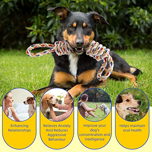 Juguetes para Perros, Juguete para Morder para Perro,Durable Masticable Cuerda,Cuerda Juguete Interactivo de algodón con Nudo para Masticar para Mantener a Perro Sano