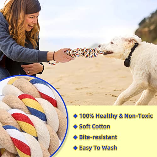 Juguetes para Perros, Juguete para Morder para Perro,Durable Masticable Cuerda,Cuerda Juguete Interactivo de algodón con Nudo para Masticar para Mantener a Perro Sano