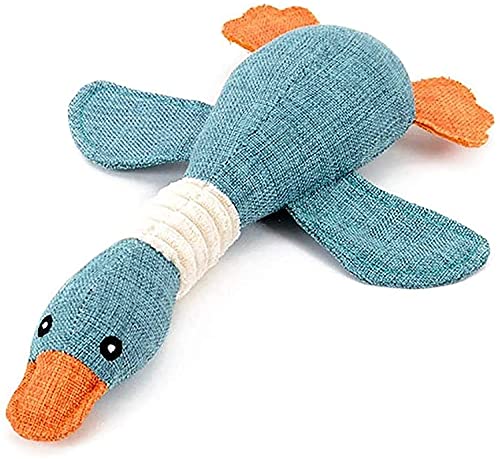 Juguetes para Perros Juguete Perro Mascotas Accesorios Peluche Cachorros Interactivo Pequeños Juegos Dog Toys Forma De Ganso Salvaje, Suave, Regalo Azul