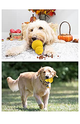 Juguetes para Perros, Juguete Perro Resistentes Pelota Perro Fuertes para Perros Grandes Pequeños Medianos Morder Interactivos Dispensador Comida (Amarillo)