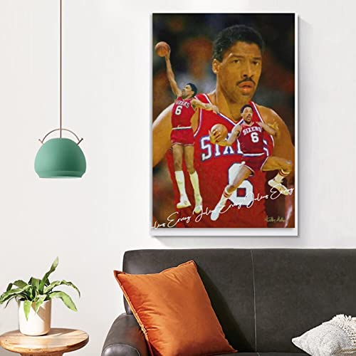 Julius Erving Julius Erving Julius Erving - Póster decorativo para pared, diseño de Julius Erving (20 x 30 cm)