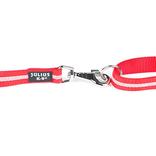 Julius-K9 214-NL-1,2HS-R - Correa Ajustable de Cincha Tubular, Rojo, 1.2 m x 25 mm, 1 unidad