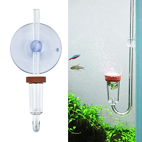 Julyee Difusor de CO2, CO2 Atomizador Difusor de Acrílico con Tubo de en Forma de U para Plantas de Acuario Agua Hierba - 13.5 mm, Transparente