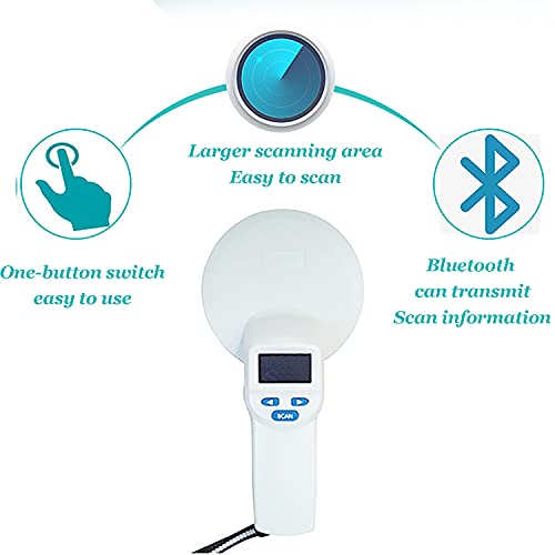 JYKCBP Lector De Chips De Animales, Puede Identificar EMID, FDX-B, ISO11784 / 85, Puede Almacenar 6000 Datos, Pantalla OLED, Adecuado para Resolver La Pérdida, El Abandono Y La Supervisión Difícil