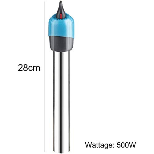 J&Z Calefacción De Acuario Pequeño, Controlador De Temperatura para Acuario, Acero Inoxidable Calentamiento Acuario para Agua Dulce Y Mar Calefacción Tropical,500W