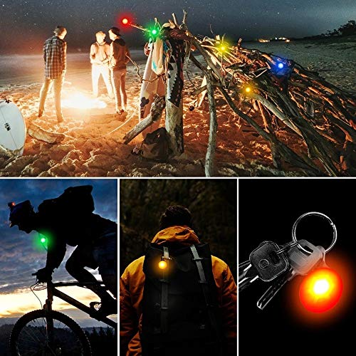 JZK 8 x Collar LED luz Perro Clip-on Mascotas Collar Luces de Colores de Seguridad Luminoso de Noche Impermeable con 8 reemplazo batería para Mascota Perros y Gatos por Noche Caminar