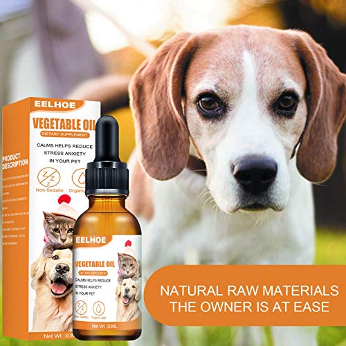 Kaicurhu Safe Dog Essential Oils Mezcla calmante de aceites Esenciales para Perros Gotas Mezcla calmante de ansiedad orgánica Natural Gotas, Aceite Esencial CREA Libre de ansiedad de Larga duración