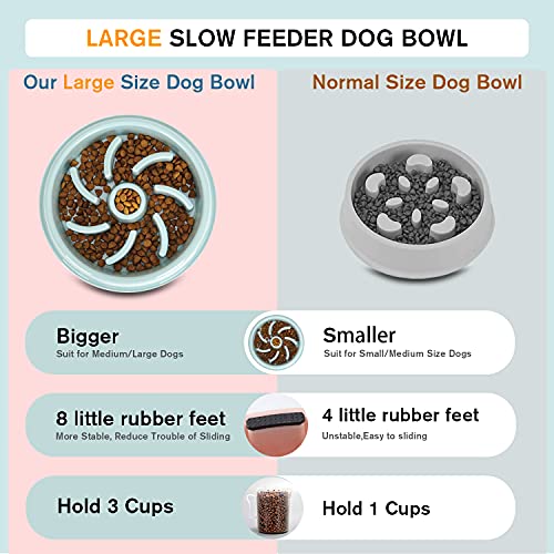 Kaiyingxin Comedero para Perros, Comedero Perros Lento, Interactivo Bol para Perro de Mascota, Comedero Anti Deslizamiento, Ralentizar la Comida, Adecuado para Perros Pequeños, Medianos y Grandes