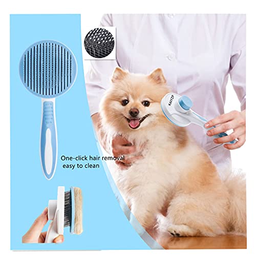 KAIYZP Cepillo de Limpieza para Perros y Gatos de Pelo Largo con 1 Clic Cepillo de depilación Rastrillo de Aseo Elimina eficazmente el 90% del Pelo Muerto(Coloque el Juego de cortadores de uñas)