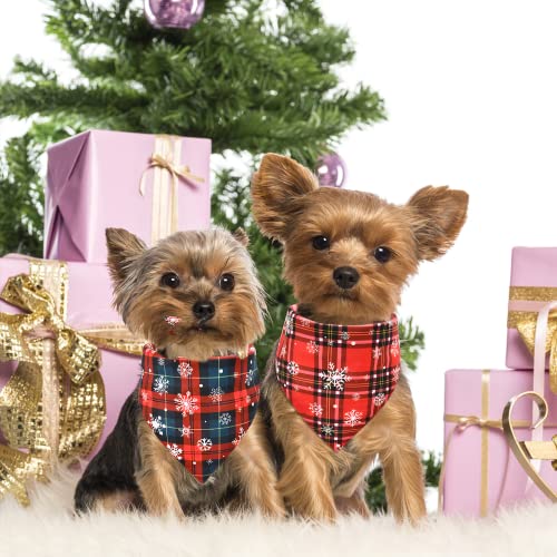 KATELUO 2Pañuelo Bufanda de Mascota Navidad,Pañuelos para Perros,Bufanda de Mascota,Baberos para Perros,La Bufanda navideña para Mascotas es Adecuada Gatos y Perros pequeños y medianos. (Enrejado)