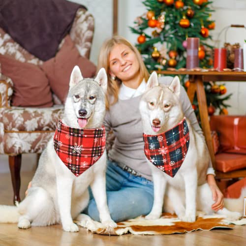 KATELUO 2Pañuelo Bufanda de Mascota Navidad,Pañuelos para Perros,Bufanda de Mascota,Baberos para Perros,La Bufanda navideña para Mascotas es Adecuada Gatos y Perros pequeños y medianos. (Enrejado)