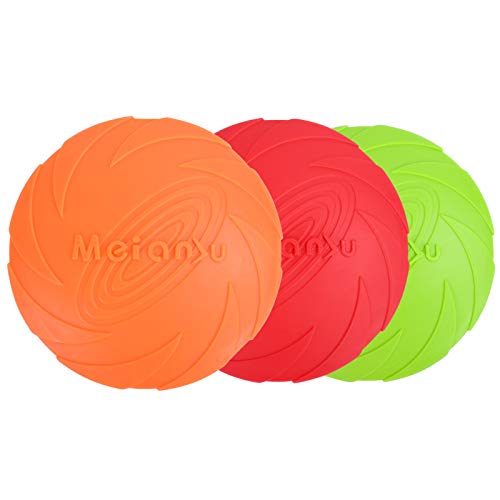 KATELUO Frisbee Perros, Perro Disco, Frisbee Perro Goma, Disco Volador Perros, Frisbee Cachorro para Lanzar, Entrenar, Jugar y Atrapar Perros (15cm)