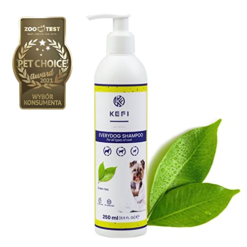 KEFI Animals Everydog - Champú para perros con aroma a té verde, botella con dispensador, 250 ml